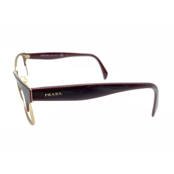 Prada VPR 65R UAN-1O1 Dark Red Gold Eyeglasses Frames 53-16 140 Italy Designer - Picture 7 of 12